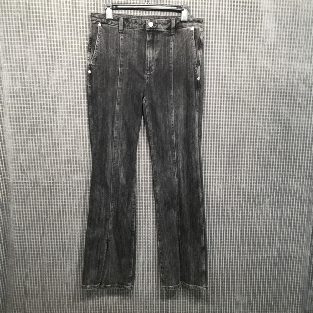 Michael‎ Kors Women Jeans Front Seam Split Hem Flare 10 Black